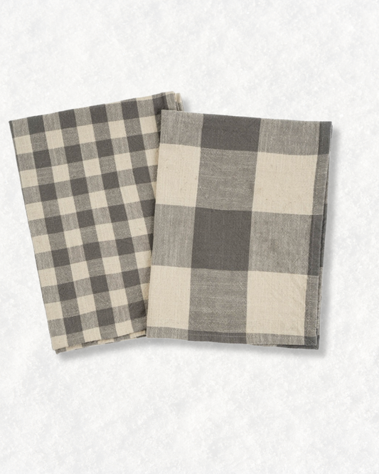 Gingham Check Tea Towels S/2