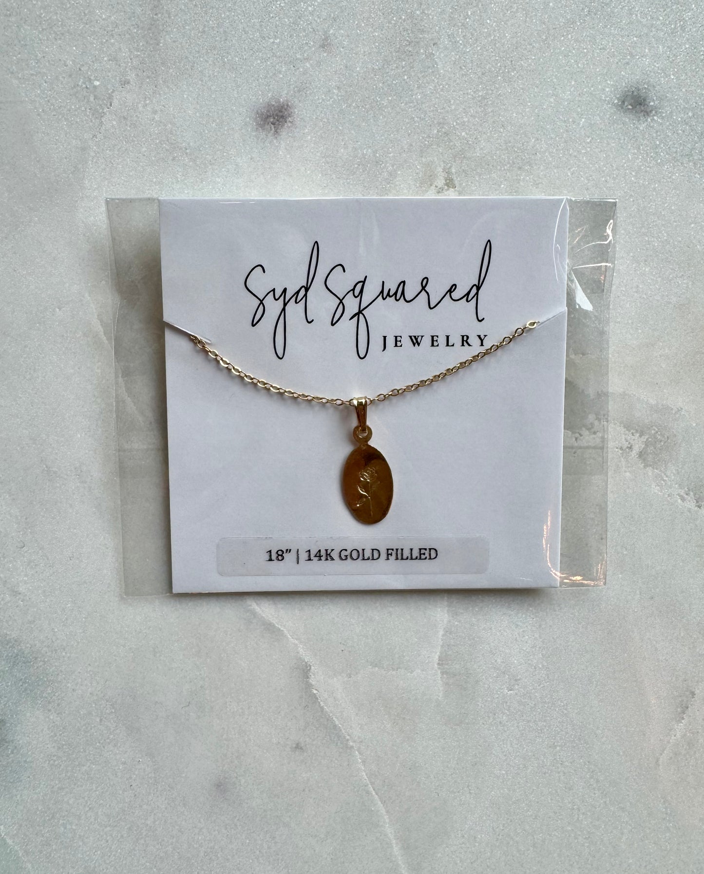 Stamped Rose Necklace