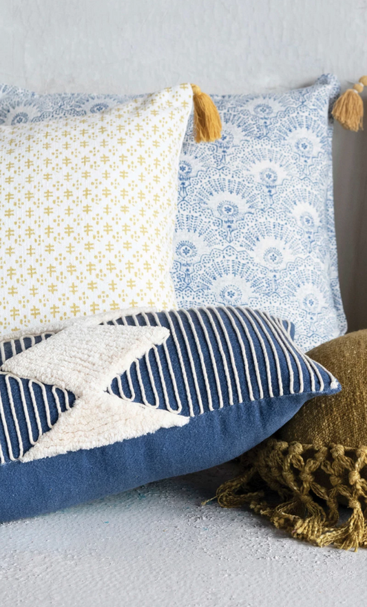 Golden Hues Tassel Pillow