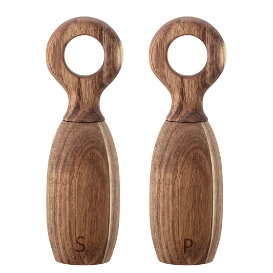 Acacia Wood Salt and Pepper Mills Set/2