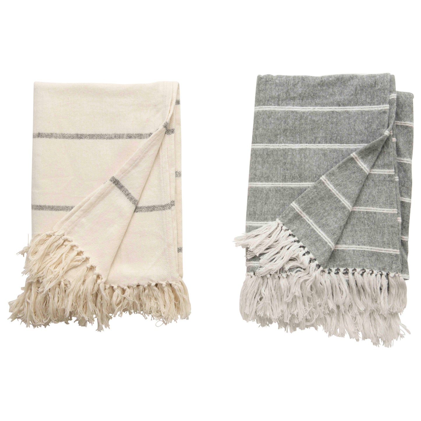 Fringed Striped Throw