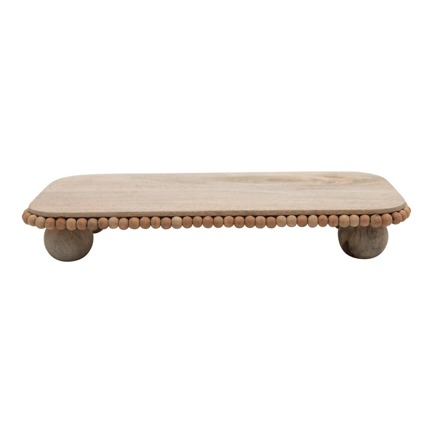 Beaded Wooden Pedestal - Mustard Seed Faith Co.