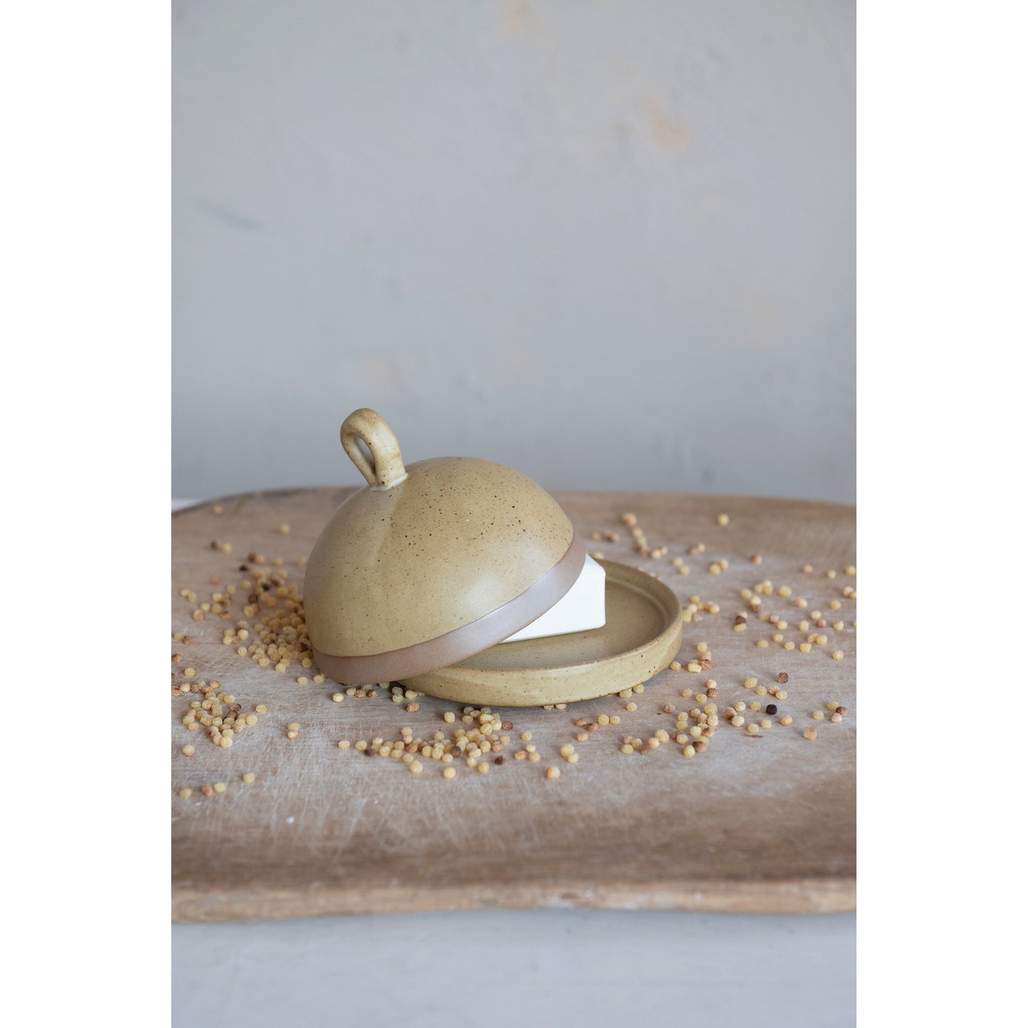Stoneware Domed Butter Dish - Mustard Seed Faith Co.
