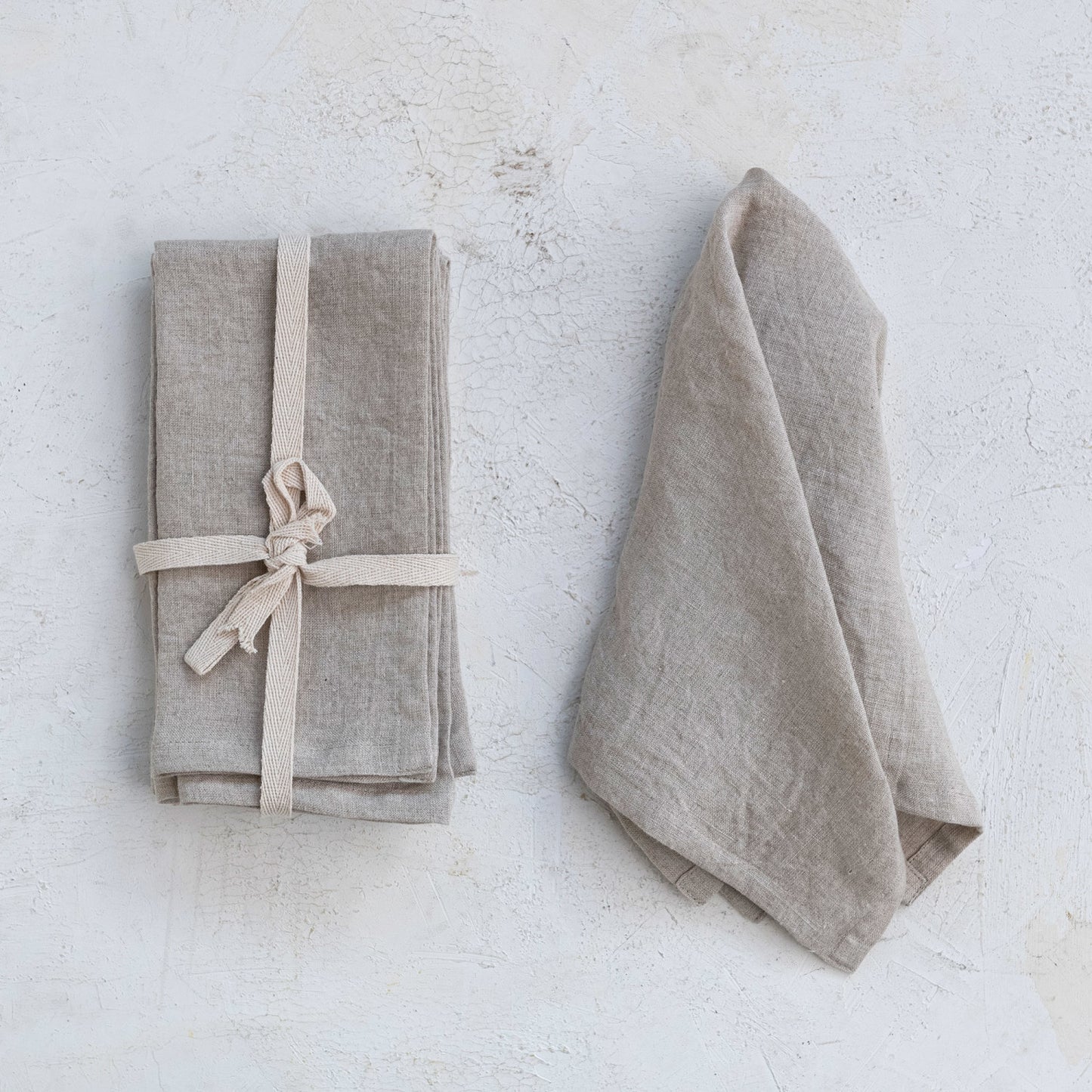 18" Square Stonewashed Linen Napkins, Set of 4