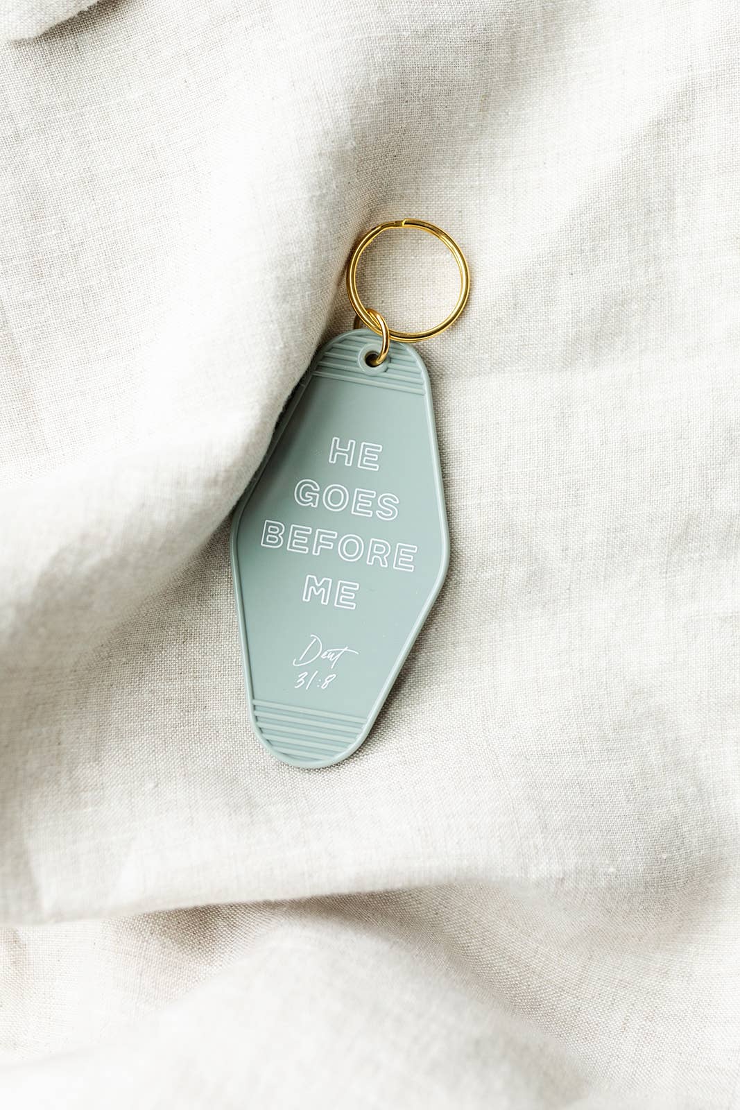 He Goes Before Me Hotel Keychain