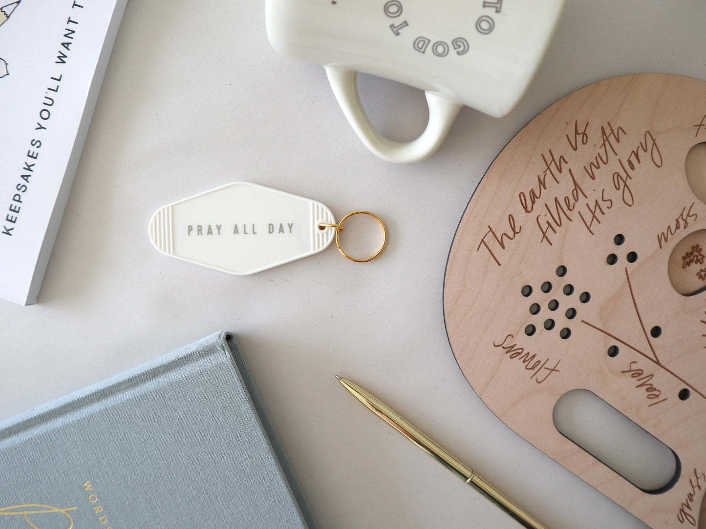 Pray All Day Hotel Keychain