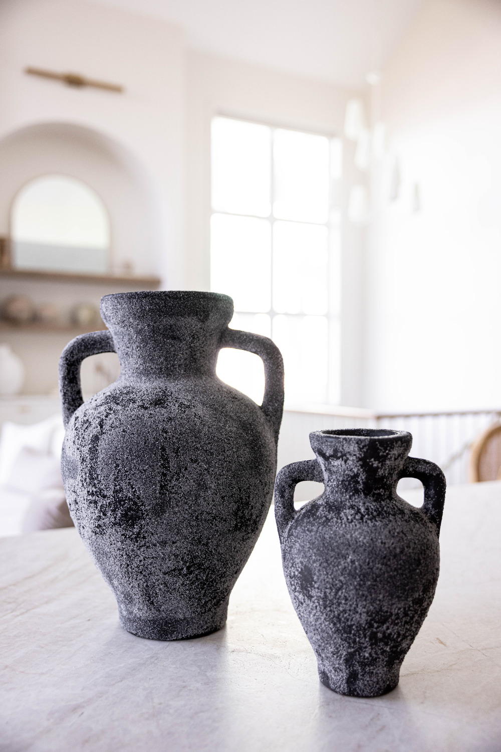 Lesbos Black Urn Vase