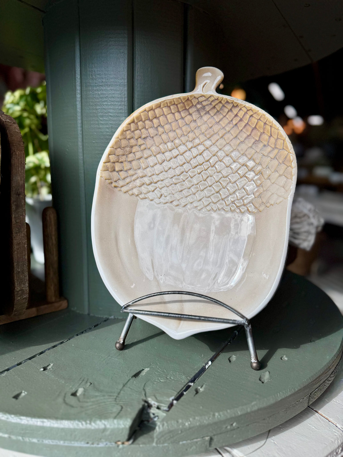 Stoneware Acorn Plater