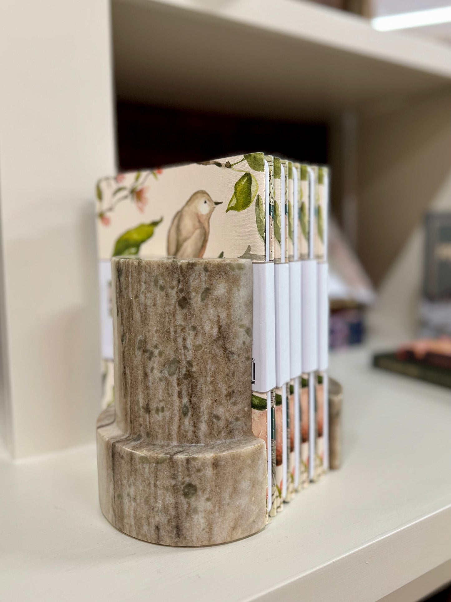 Marble Column Shaped Bookends S/2