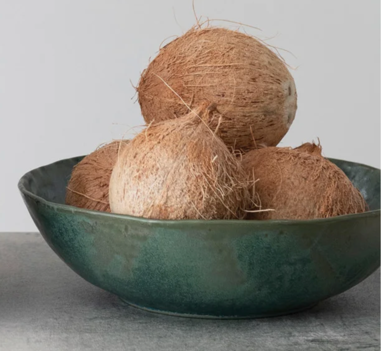 Green Distressed Stoneware Bowl