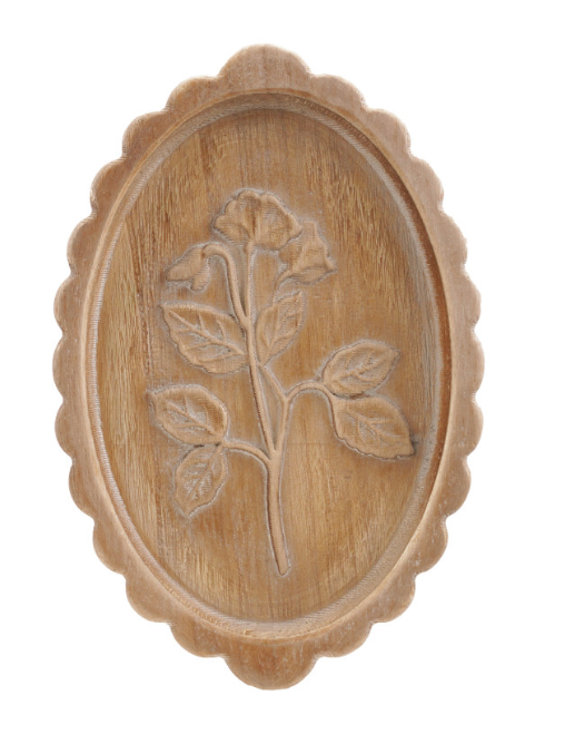 Scalloped Engraved Floral Plaque