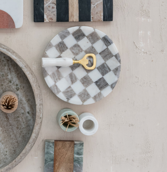 Marble Checkered Serving Tray