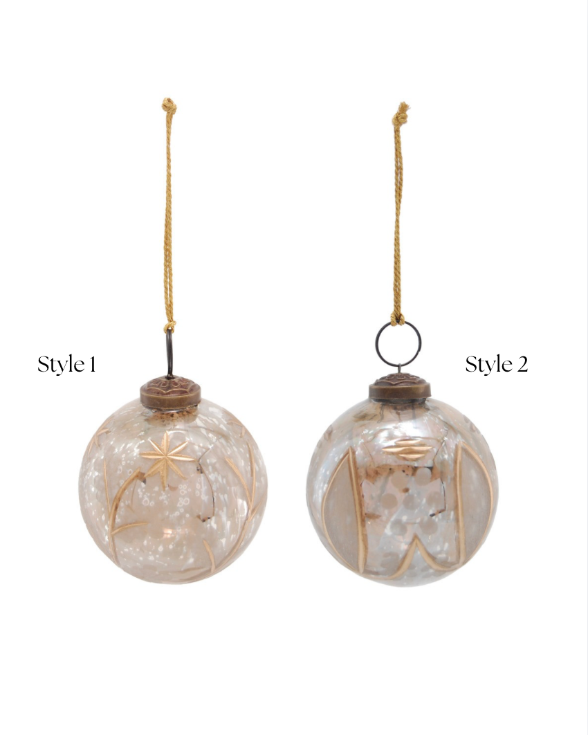 Etched Mercury Glass Ornament