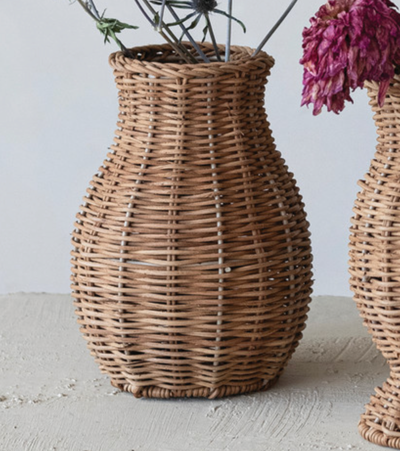 Hand-Woven Rattan Vase