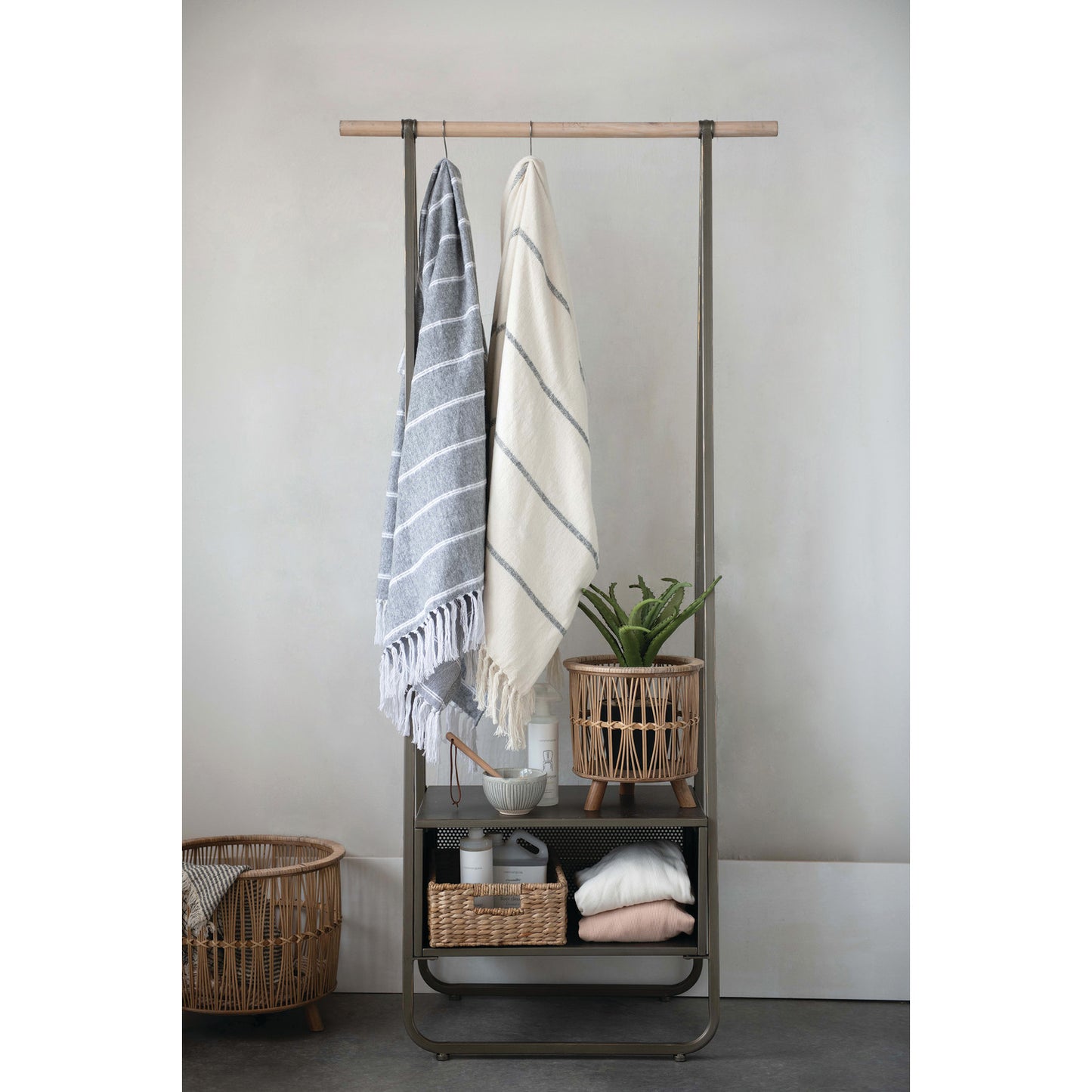 Fringed Striped Throw