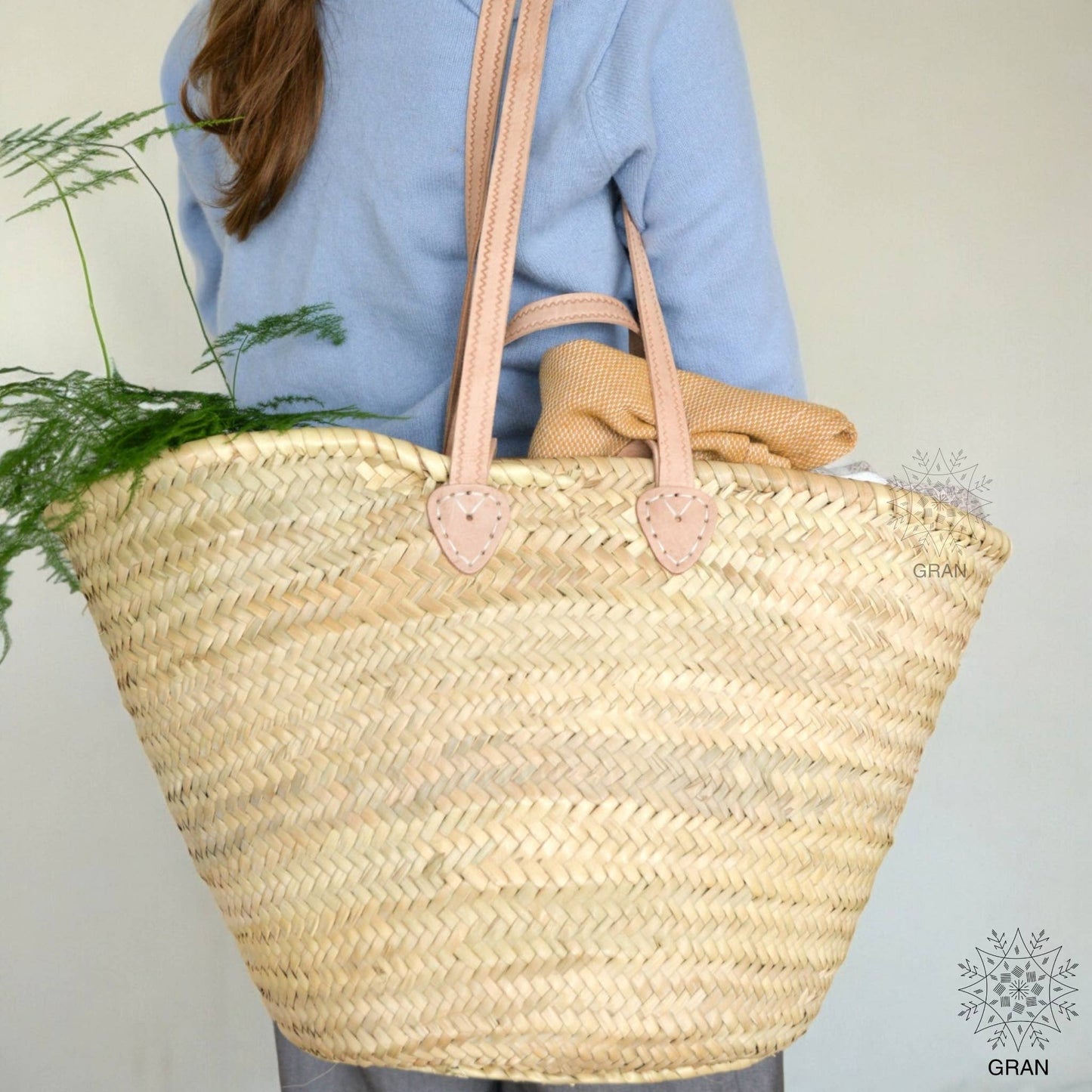 Handwoven French Market Basket