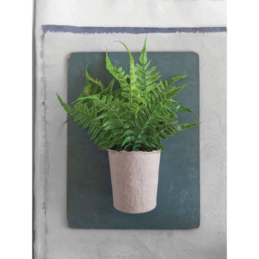 faux fern with paper pot. Life like quality. Perfect for adding a pop of color to any room