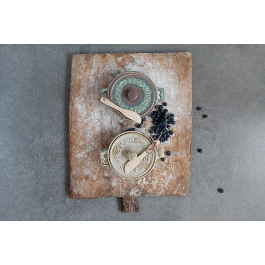 Stoneware Brie Baker w/ Bamboo Spreader