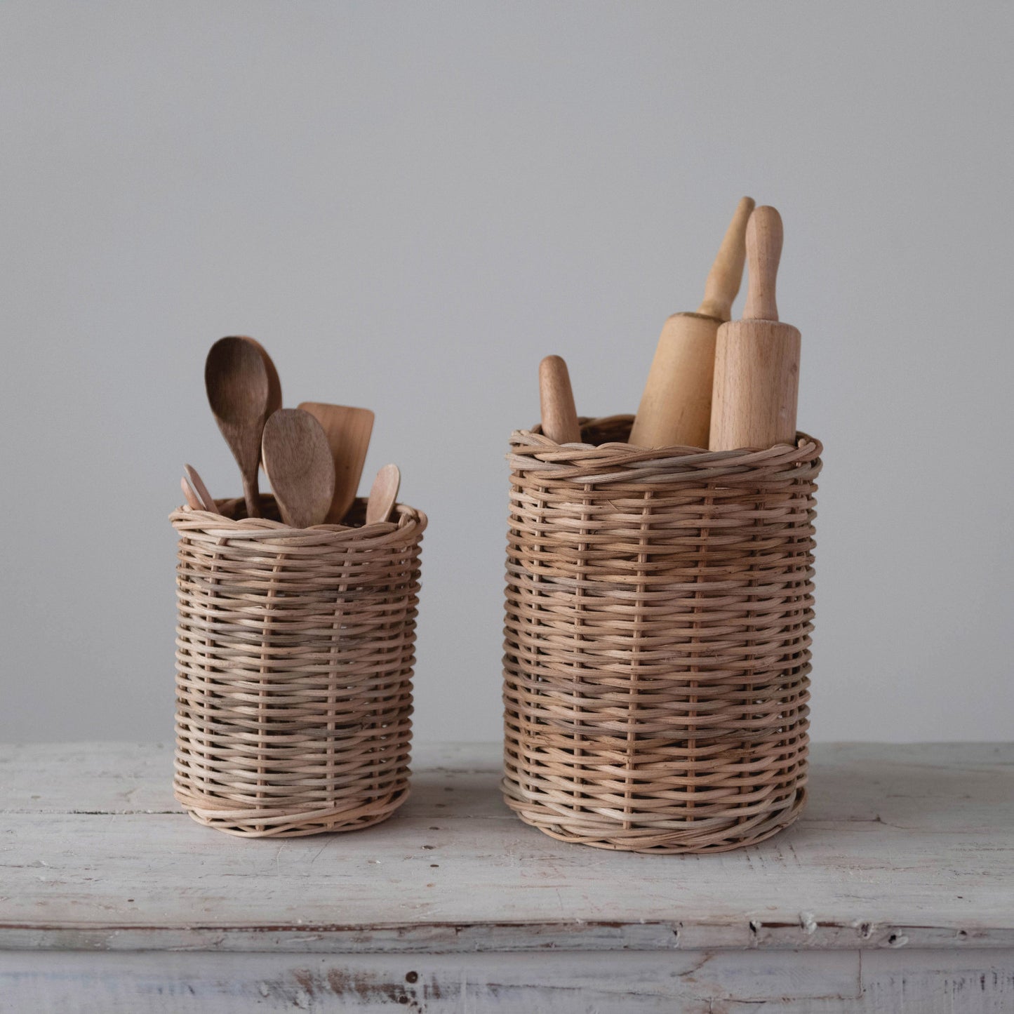 Hand-Woven Wicker Basket