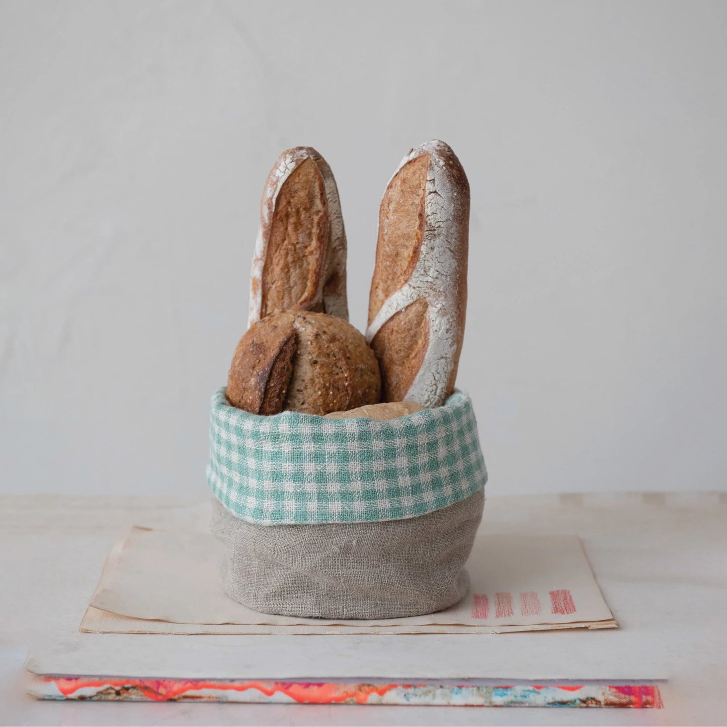 Hand-Woven Linen Bread Basket