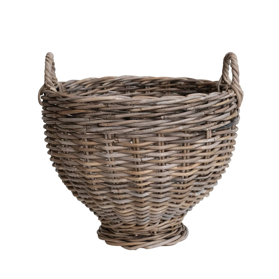 Rattan Footed Basket - Mustard Seed Faith Co.