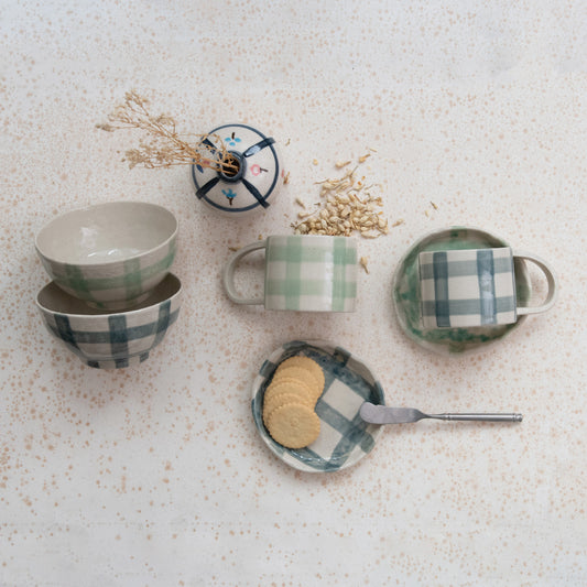 Gingham Glow 12 oz. Stoneware Mug