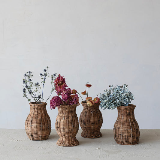 Hand-Woven Rattan Vase