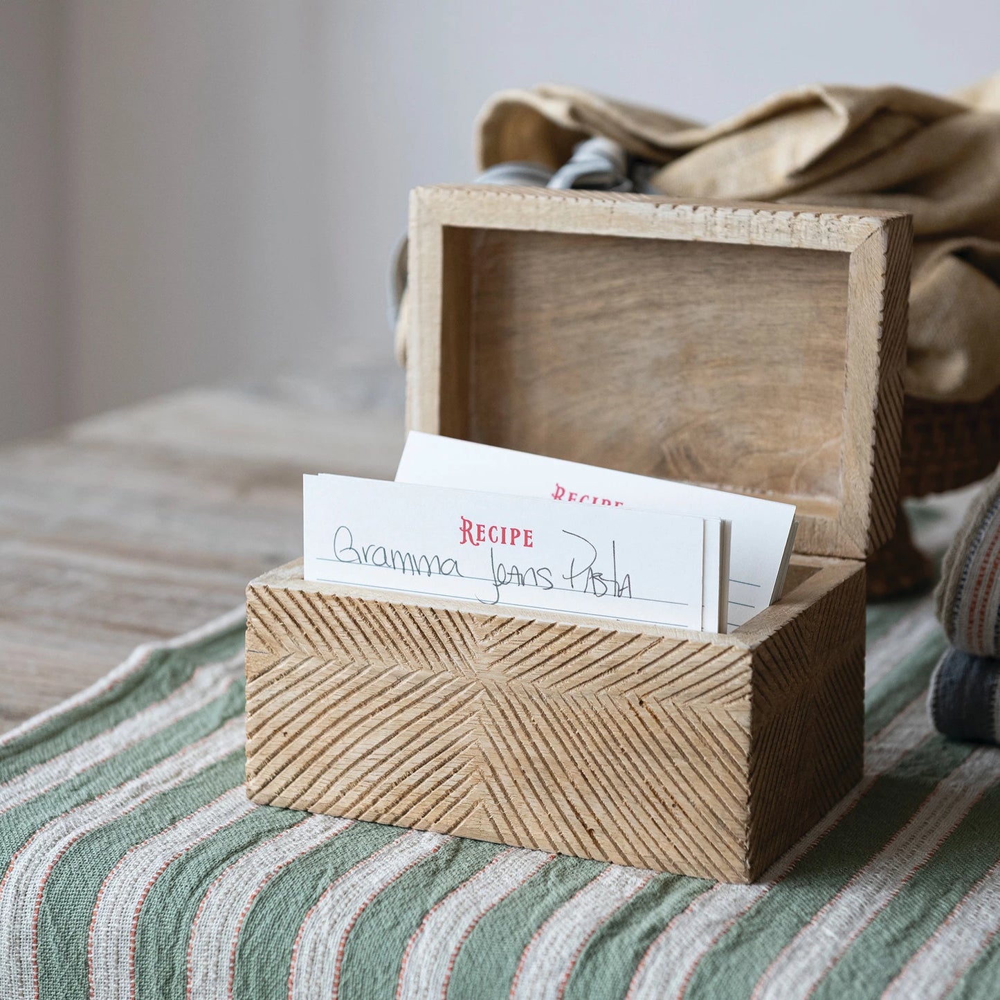 Mango Wood Recipe Box