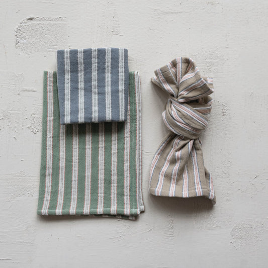 Woven Cotton Striped Tea Towel