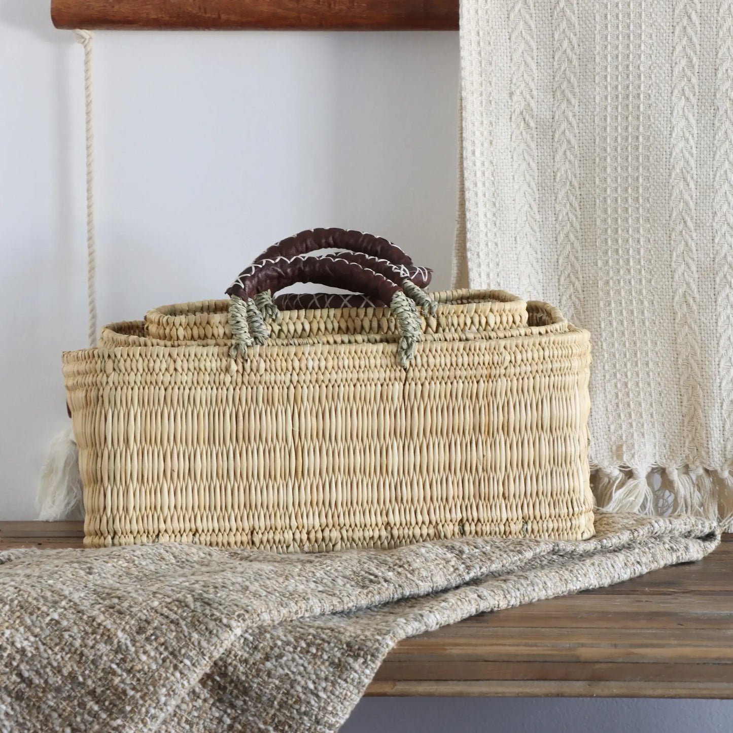 Woven Reed Market Basket
