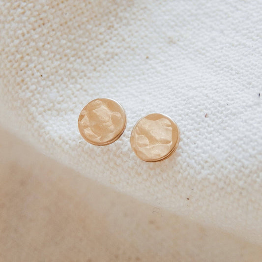 Hammered Circle Stud Earrings