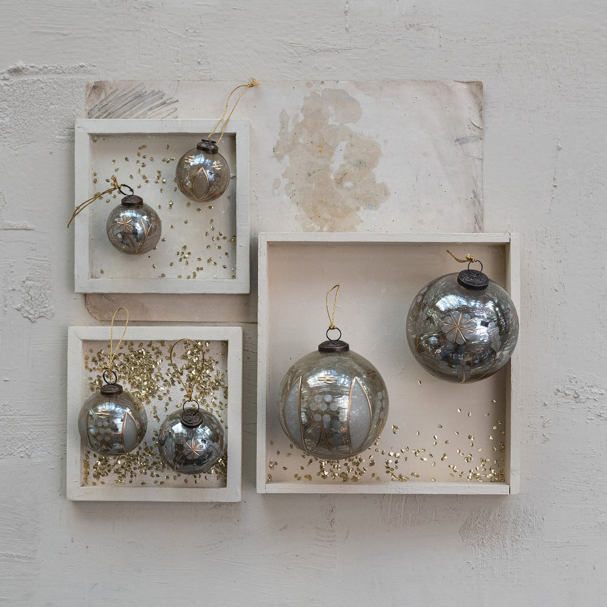 Etched Mercury Glass Ornament