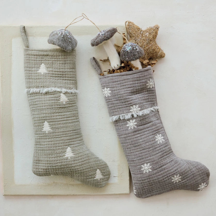 Woven Cotton Embroidered Stocking