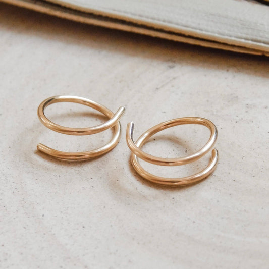 Twist-In Double Huggie Hoop Earrings - Mustard Seed Faith Co.